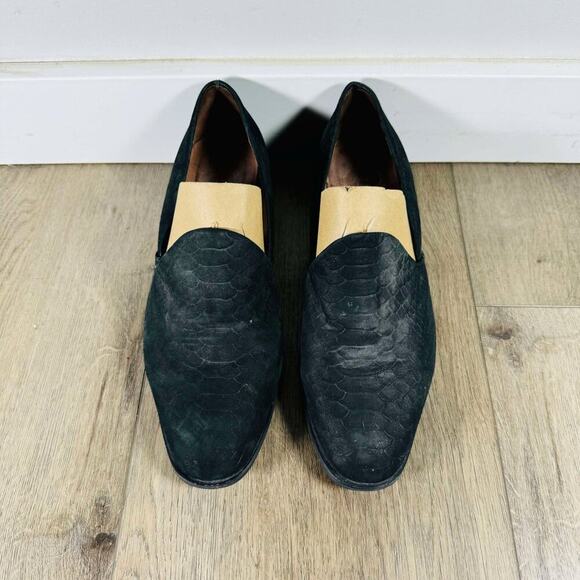 Jeffrey Campbell Black Suede Reptile Print Womens Loafers Size 8.5 - Picture 8 of 10